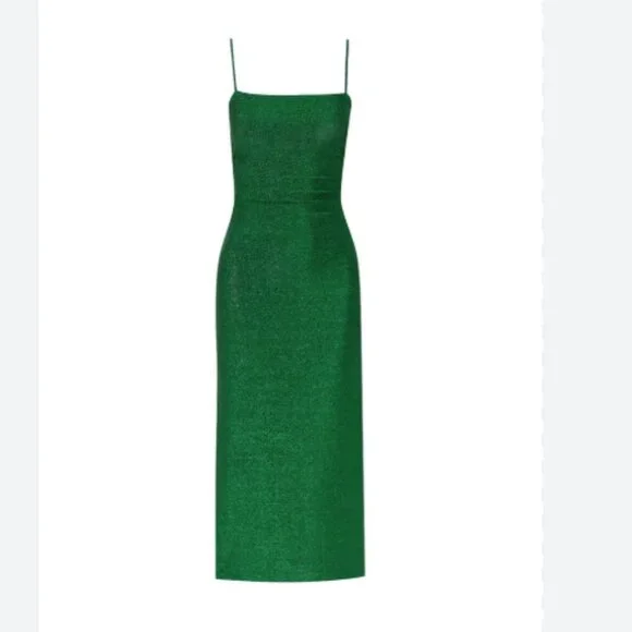 REFORMATION Breslin Midi Slip Dress Phthalo Green Minimalist Open Back Size XL - Picture 3 of 5